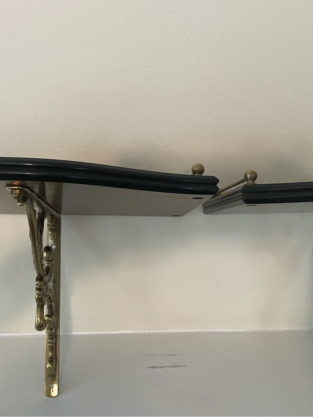 Vintage Upscale Mahogany & Brass Wall Sconces